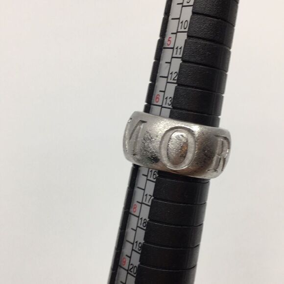 MOOBY AMORE silver tone textured chunky ring Sz 6.75 - Picture 10 of 16